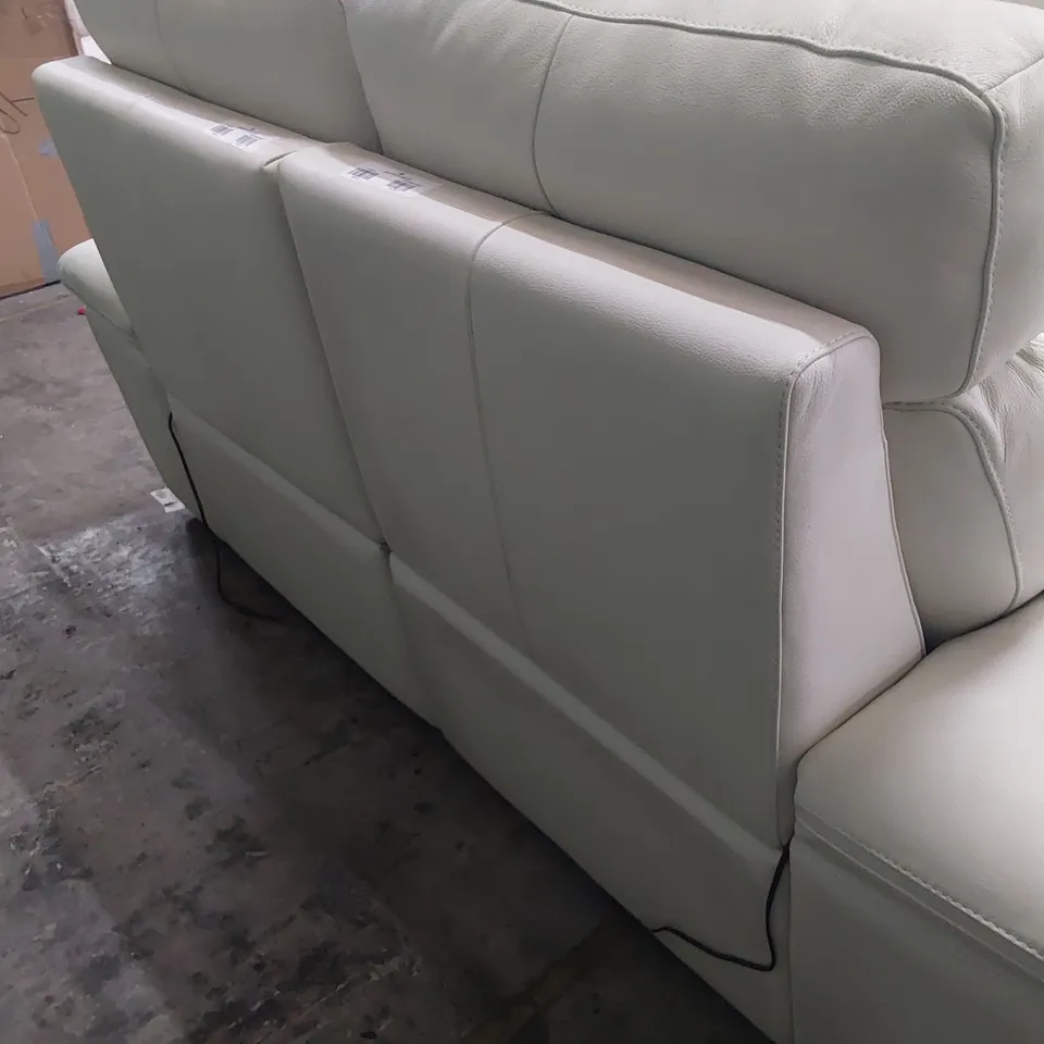 QUALITY ITALIAN DESIGNER MERRY DUE POWER RECLINING TWO SEATER SOFA WHITE LEATHER 