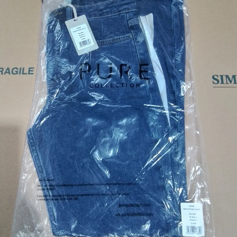 BAGGED PURE COLLECTION BELGRAVE STRAIGHT LEG JEANS - UK 8