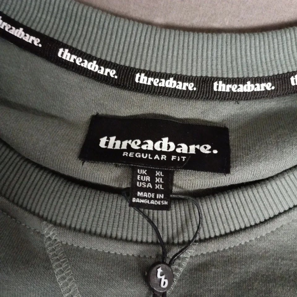 THREADBARE MENS FLEECE CREW SWEATSHIRT – REGULAR FIT, XL, PETROL