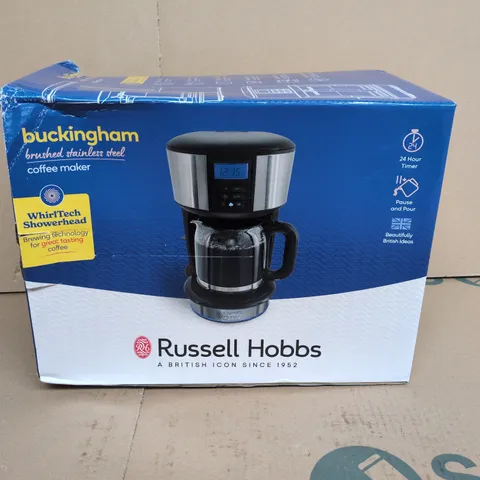 RUSSELL HOBBS BUCKINGHAM BRUSHED STAINLESS STEEL COFFEE MAKER – BOXED 