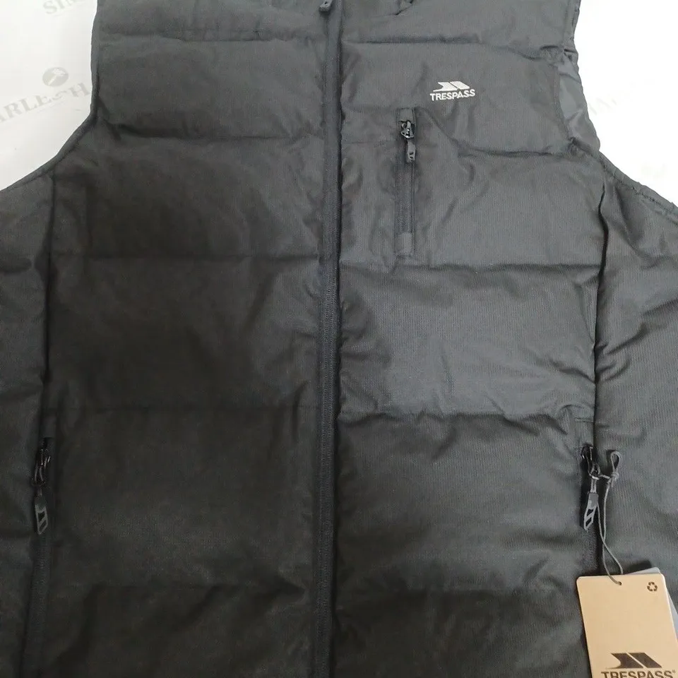 TRESPASS CLASP MALE PADDED GILET IN BLACK - LARGE