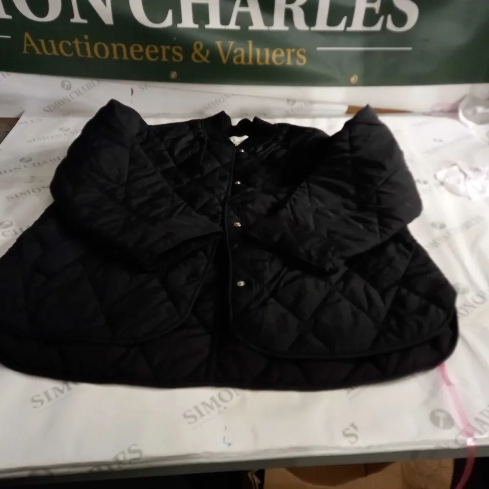 BLACK PADDED BUTTON JACKET EU SIZE 5