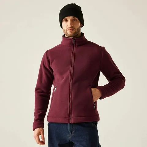 BRAND NEW REGATTA MENS GARRIAN II FULL ZIP SHERPA LINED FLEECE JACKET IN DARK MAROON SIZE UK 4XL