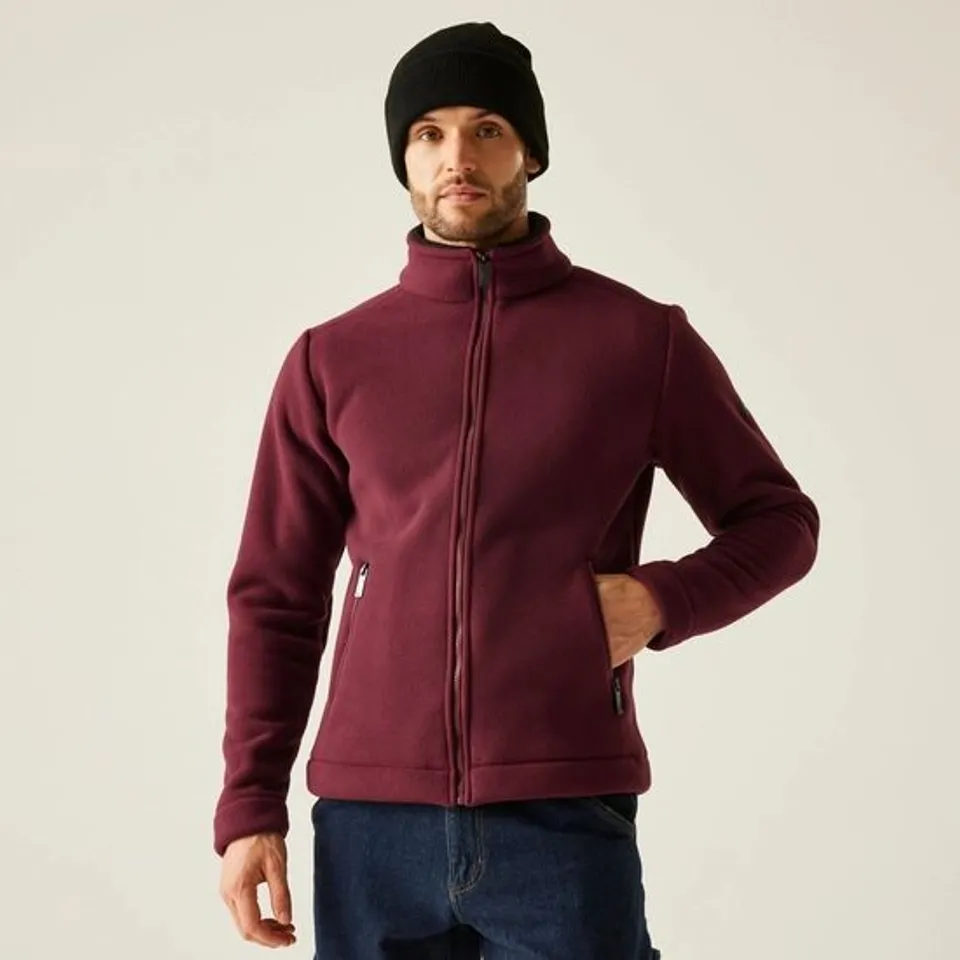 BRAND NEW REGATTA MENS GARRIAN II FULL ZIP SHERPA LINED FLEECE JACKET IN DARK MAROON SIZE UK 4XL