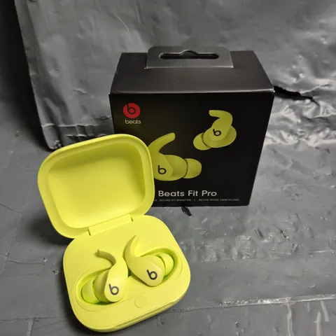 BOXED BEATS FIT PRO WIRELESS EARBUDS IN YELLOW 