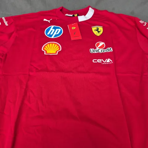 FERRARI SF DRIVERS TEE – DARK CHERRY RED (MEN'S M), BY PUMA - SIZE M