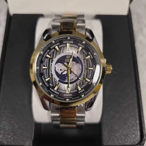 BOXED ERNEST FERDINAND STAINLESS STEEL GENTS WATCH 