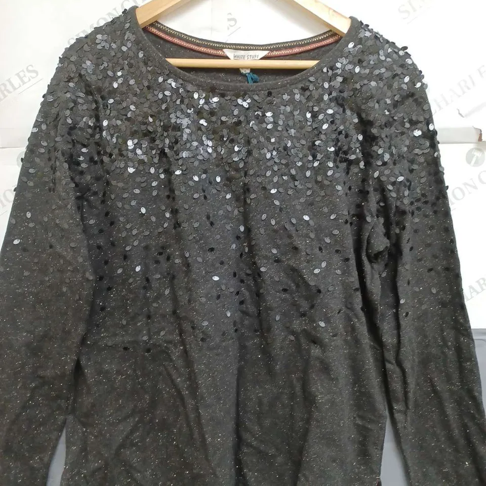 WHITE STUFF ROXY SEQUIN TOP SIZE 12
