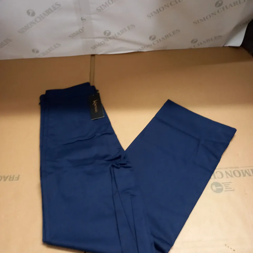 KINTSUGI WOMENS PETITE LENGHT NAVY WIDE LEG TROUSERS SIZE 8
