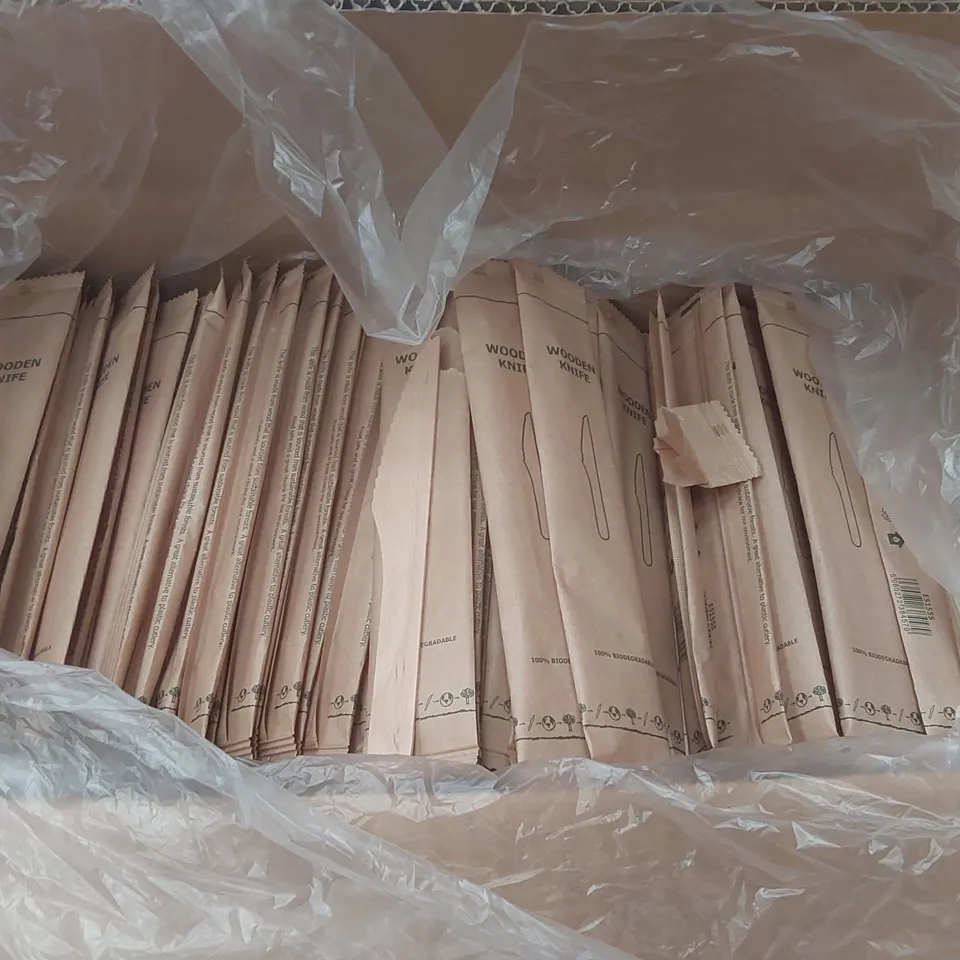 PALLET CONTAINING APPROXIMATELY 20,000 ENVIRONMENTALLY FRIENDLY DISPOSABLE WOODEN KNIVES