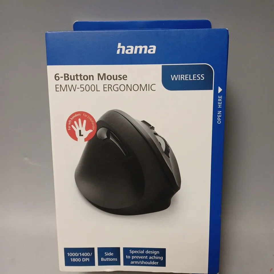 BOXED HAMA 6-BUTTON ERGONOMIC MOUSE - EMW-500L