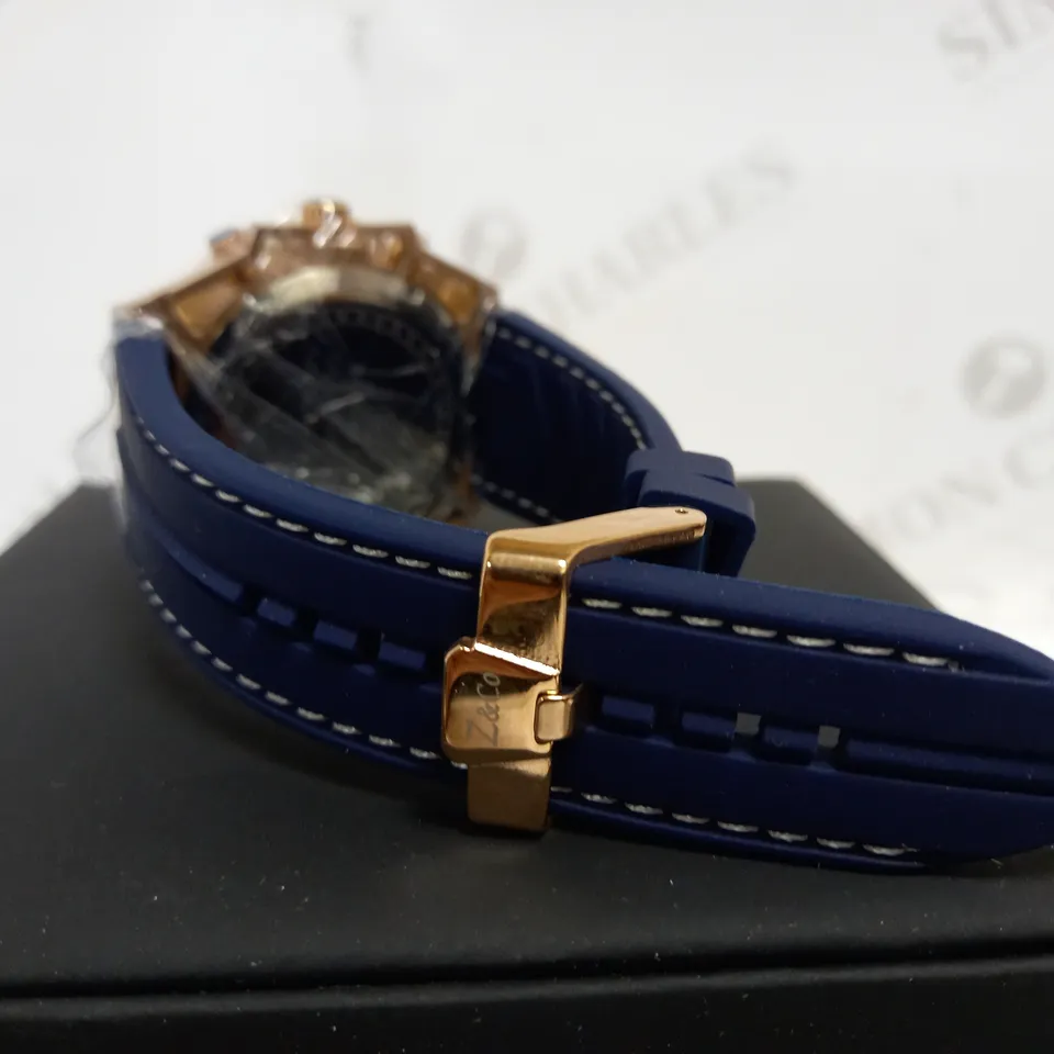 ZIHLMANN & CO TRIPLE DIAL STUD DETAIL RUBBER STRAP WATCH
