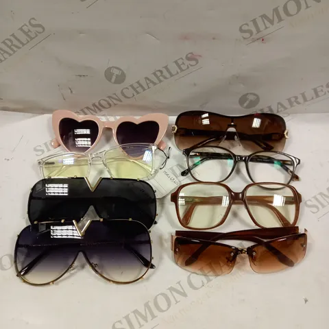 BOX OF APPROXIMATELY 15 ASSORTED PRESCRIPTION/SUNGLASSES IN VARIOUS STYLES AND FRAMES