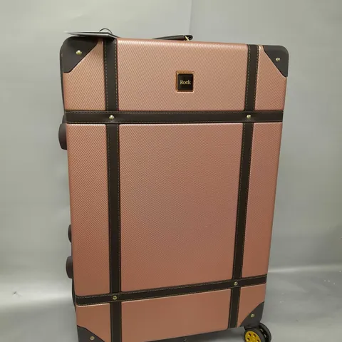 ROCK LUGGAGE VINTAGE 8-WHEEL SUITCASES 3 PIECE SET - PINK