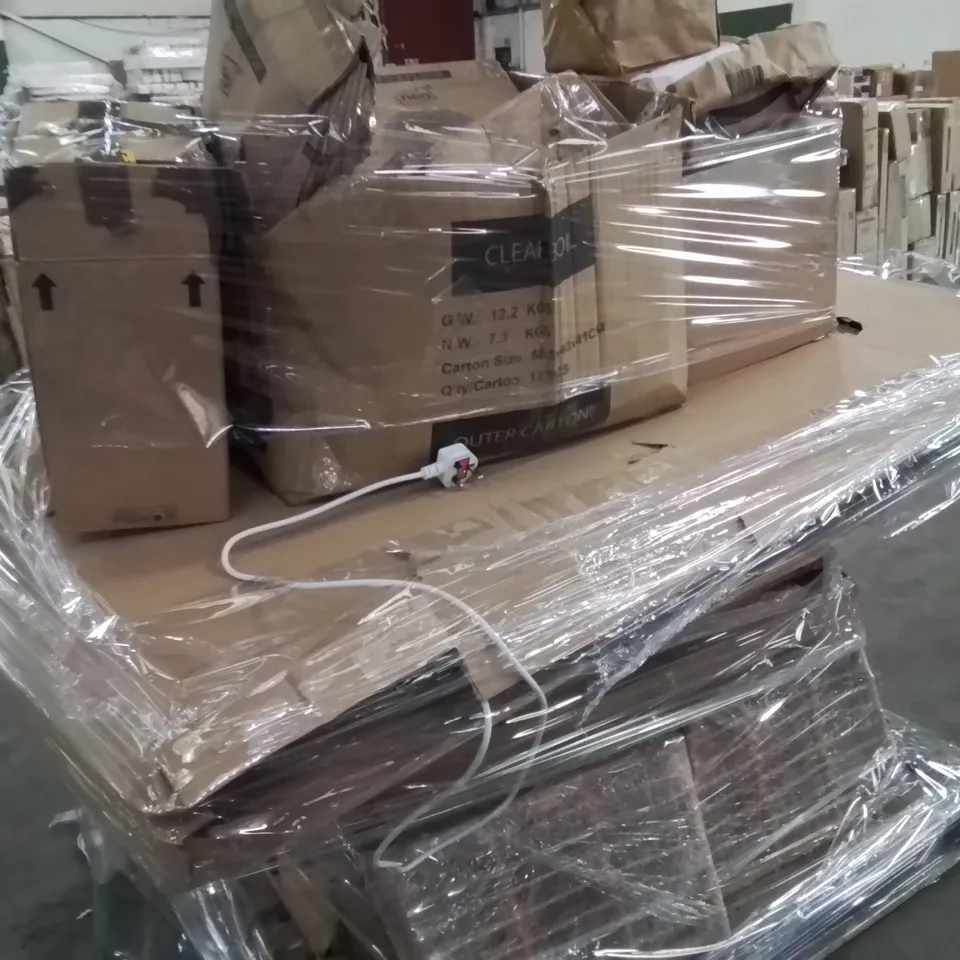 PALLET CONTAINING HOUSEHOLD ELECTRICAL ITEMS SUCH AS FANS EGG TIMERS