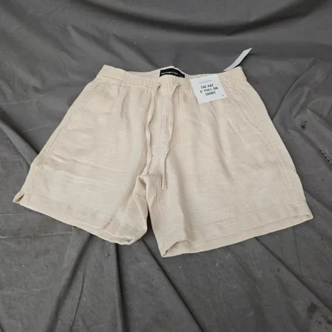 ABERCROMBIE & FITCH 6" PULL ON SHORT IN BEIGE SIZE S