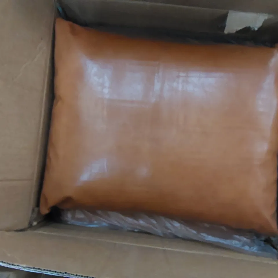 BOXED LIGHT BROWN ARM CHAIR WITH METAL FRAME (1 BOX)