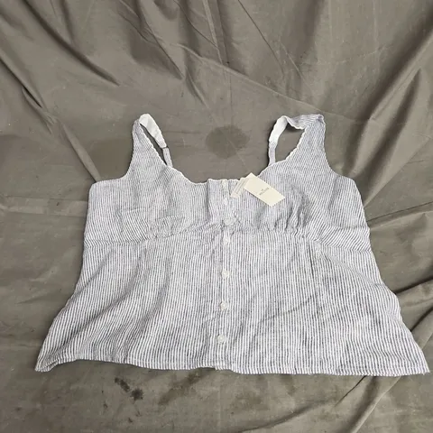 HOLLISTER LINEN BLEND TOP IN NAVY STRIPE SIZE XL