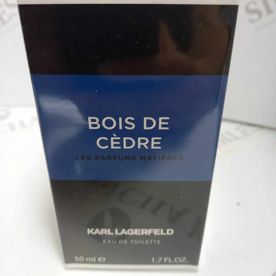 BOXED AND SEALED BOIS DE CEDRE KARL LAGERFELD EAU DE TOILETTE 50ML