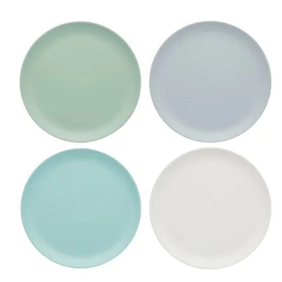 BOXED COLOURWORKS CLASSICS SALAD AND SNACK MELAMINE PLATES (SET OF 4)