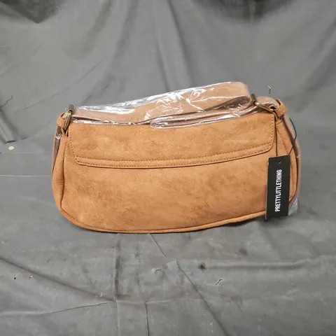 PRETTYLITTLETHING BROWN SUEDE CROSSBODY BAG – WITH BRAND TAG