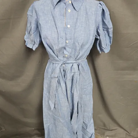 BODEN BELTED SHIRT DRESS IN DENIM BLUE SIZE 10P