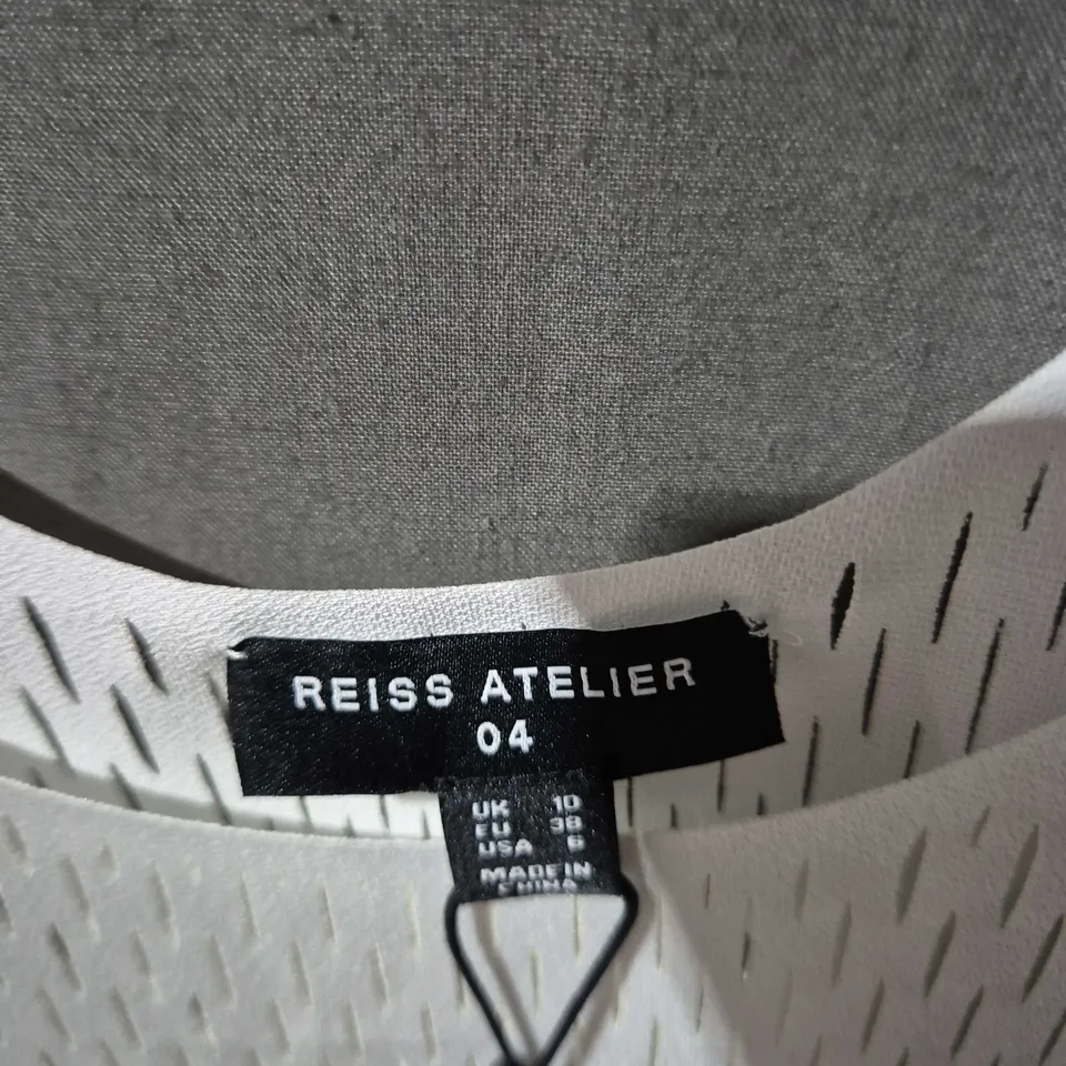 REISS ATELIER WHITE SLEEVELESS MESH TOP – UK 10 (EU 38, USA 6) – SEASON 04
