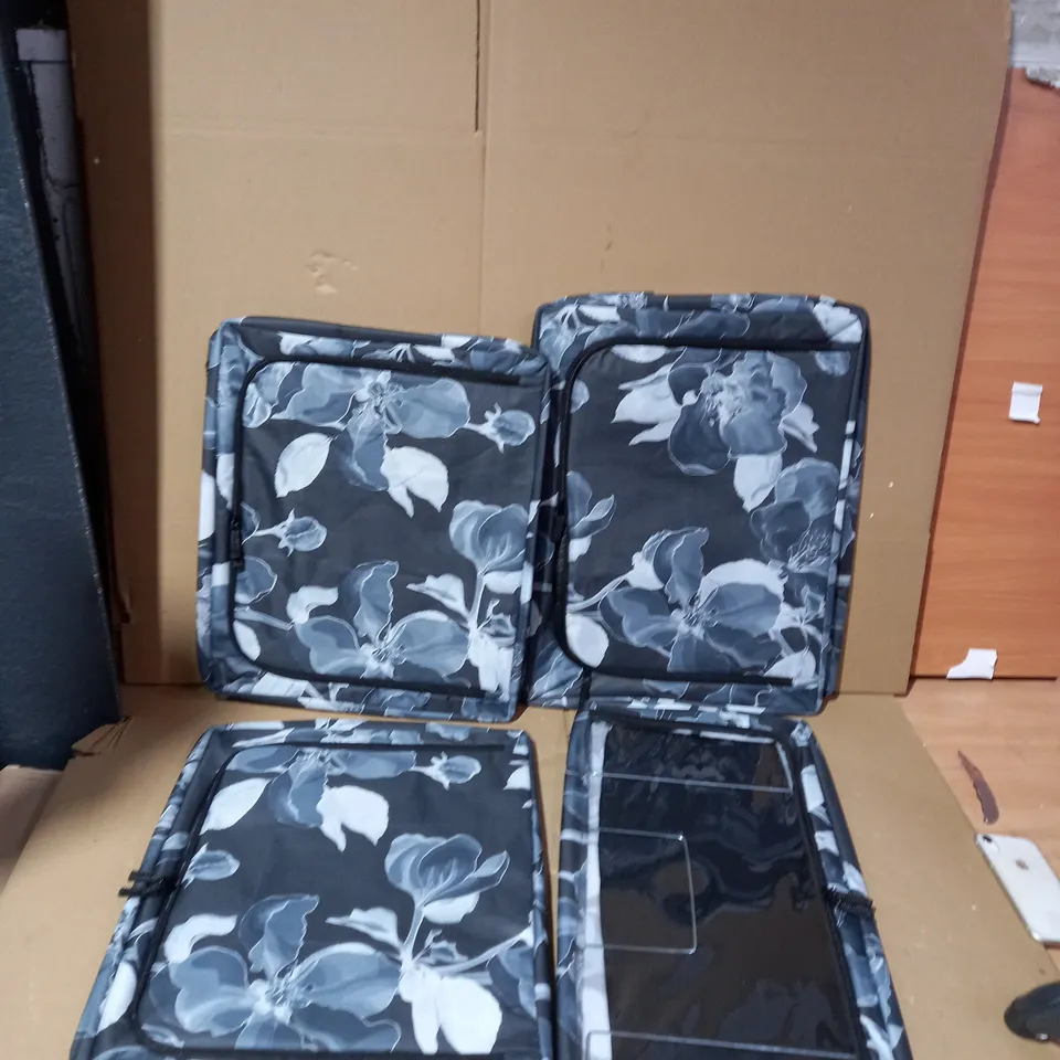 PERIEA SET OF 4 PATTERNED COLLAPSIBLE STORAGE BOXES IN ASSORTED SIZES