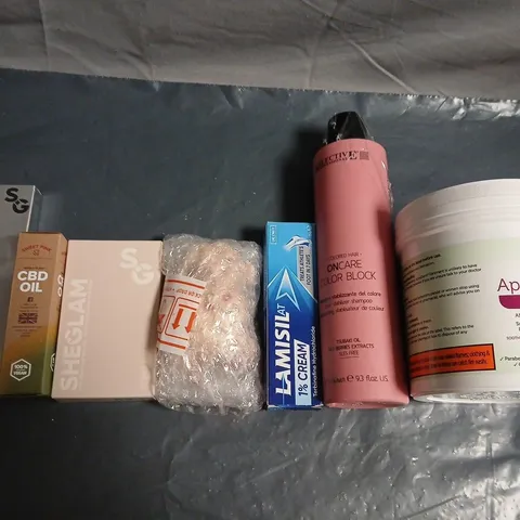 APPROXIMATELY 15 ASSORTED HEALTH & BEAUTY PRODUCTS TO INCLUDE SHEGLAM, LAMISIL AND CBD OIL