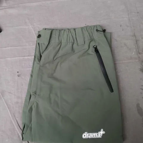 DRAMA OLIVE GREEN PANTS WITH ZIP POCKET