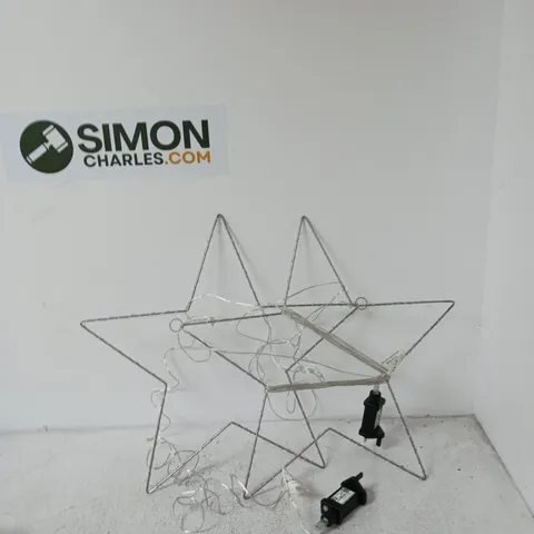 2 X STAR-SHAPED WIRE LED LIGHT DECORATION