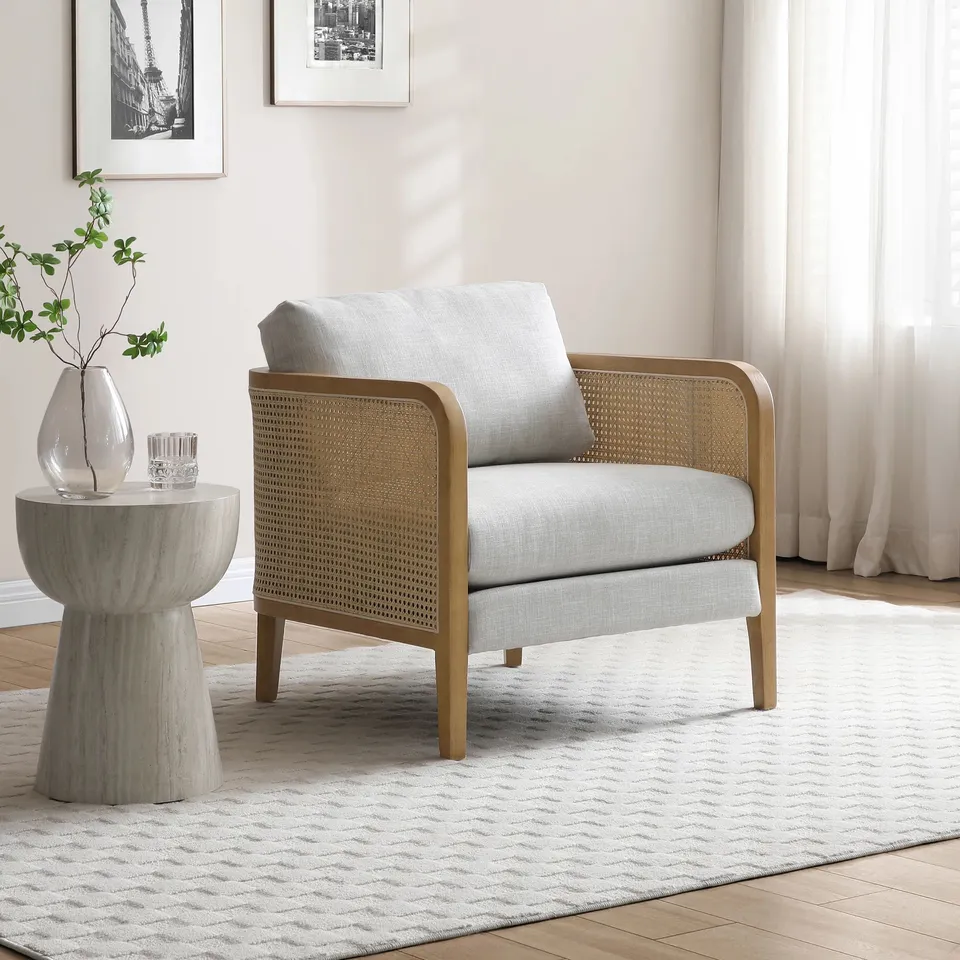 BOXED RUITHERO RATTAN ACCENT CHAIR (1 BOX)