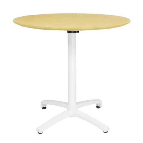 BOXED BOLERO FOLDING POLYPROPYLENE TABLE MUSTARD YELLOW 800MM (1 BOX)