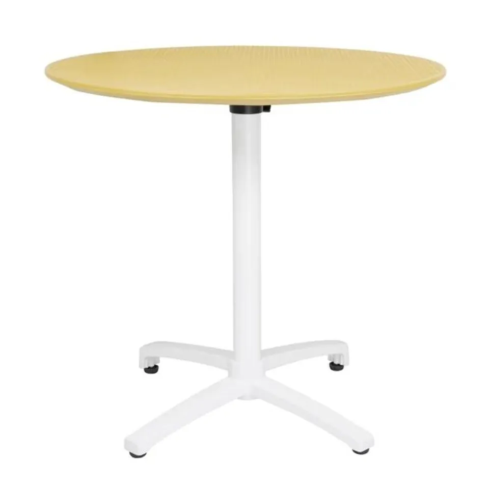 BOXED BOLERO FOLDING POLYPROPYLENE TABLE MUSTARD YELLOW 800MM (1 BOX)