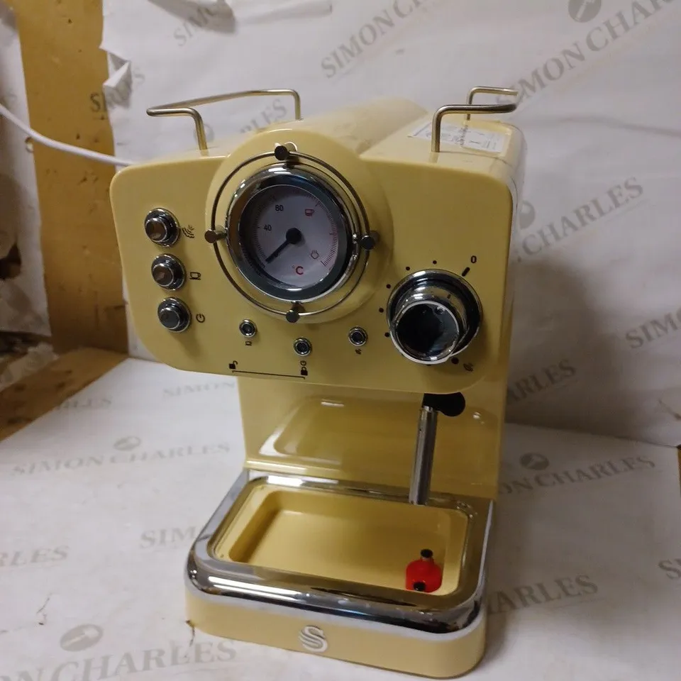 SWAN RETRO PUMP ESPRESSO COFFEE MACHINE - CREAM