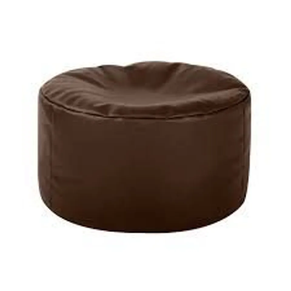 BOXED DELANEY POUFFE - BROWN UPHOLSTERY 