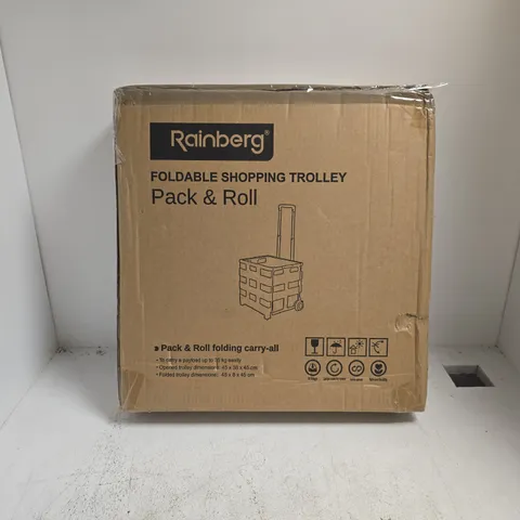 RAINBERG FOLDABLE SHOPPING TROLLEY – PACK & ROLL (BOXED)
