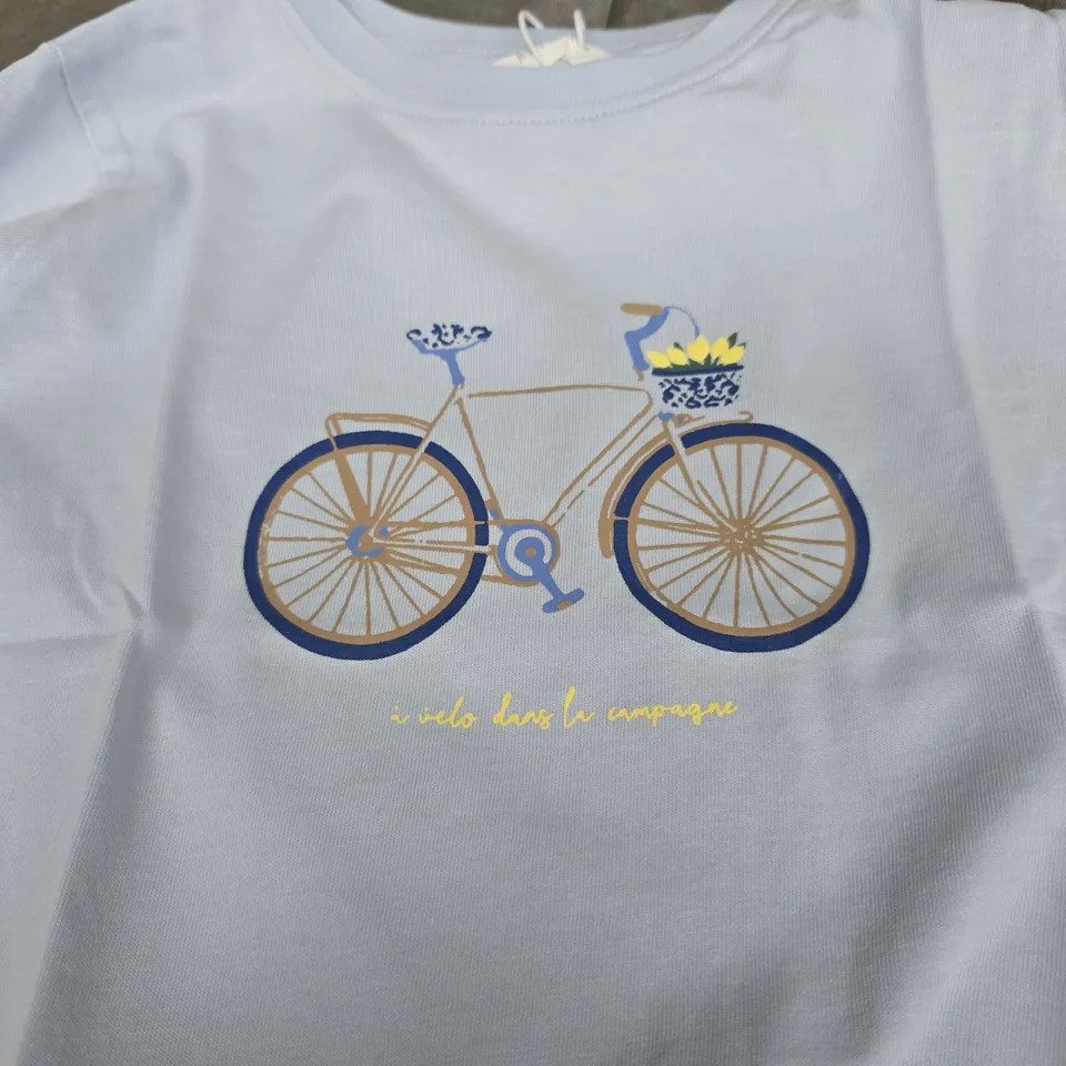 MANGO BABY GIRL SWEATSHIRT – LIGHT BLUE, BICYCLE GRAPHIC, 18-24M