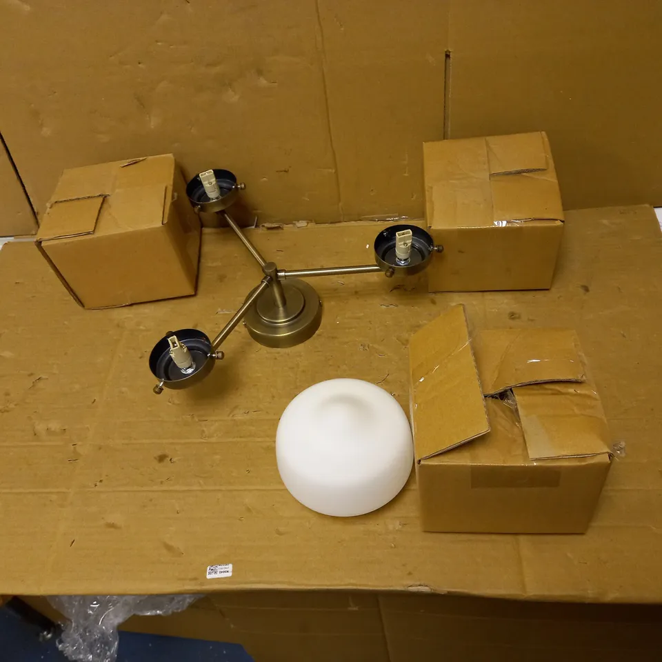 JOHN LEWIS 3 LIGHT SCHOOLHOUSE GLASS CEILING LIGHT 