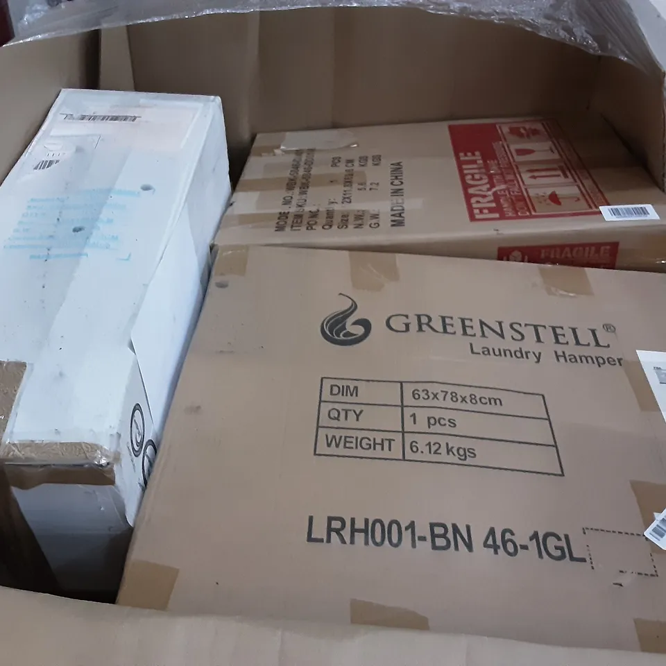 PALLET OF ASSORTED PRODUCTS INCLUDING TIMBER RIDGE FOLDING CHAIR, KIDS ARTIST EASEL, FABIAN CHARLES PHOTO FRAMES, HODODOU, GREENSTELL LAUNDRY HAMPER, RECCI BEDDING