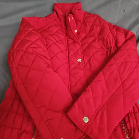 PER UNA STORMWEAR QUILTED JACKET – RED, UK 12
