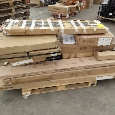 PALLET OF ASSORTED INCOMPLETE DESIGNER FURNITURE AND FURNITURE PARTS
