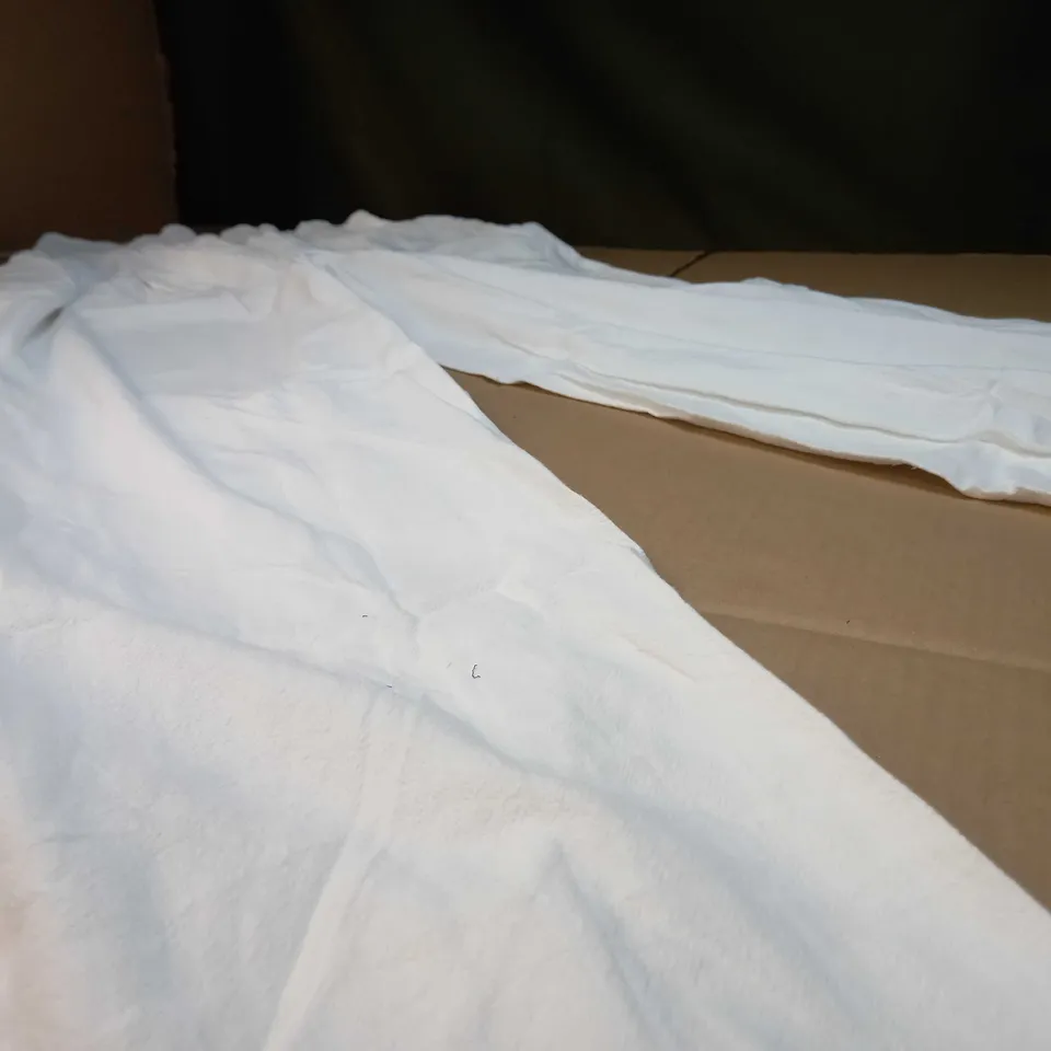 DESIGNER WHITE CHEESECLOTH STYLE WIDE LEG TROUSERS - XL