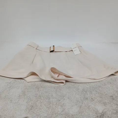 OYSHO BELTED CREAM SHORTS TAGGED XL