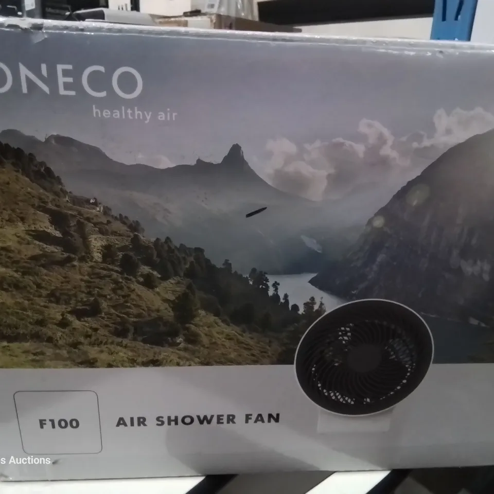 BOXED BONECO F100 DESKTOP AIR SHOWER FAN, WITH INSTRUCTIONS
