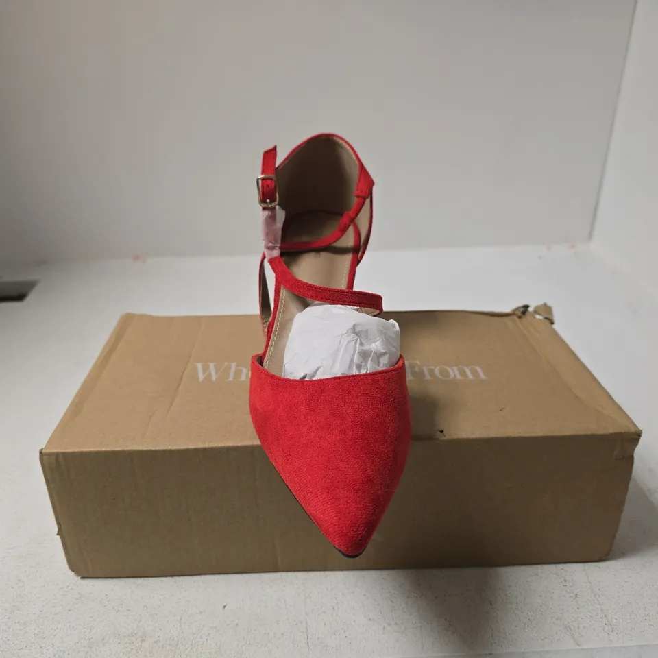 WHERES THAT FROM WOMENS RED SHOES UK 7 BOXED