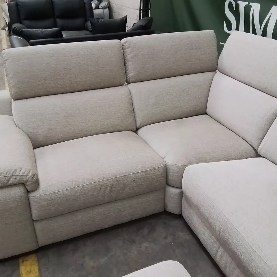 QUALITY DESIGNER ITALIAN MADE RICCARDO FABRIC CORNER SOFA SET WITH FOOTSTOOL