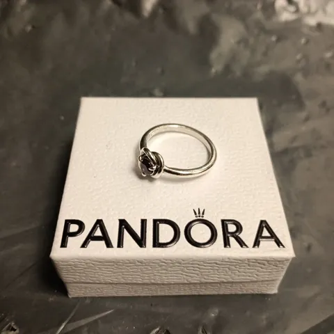 PANDORA SILVER FEBRUARY BIRTHSTONE ETERNITY CIRCLE RING