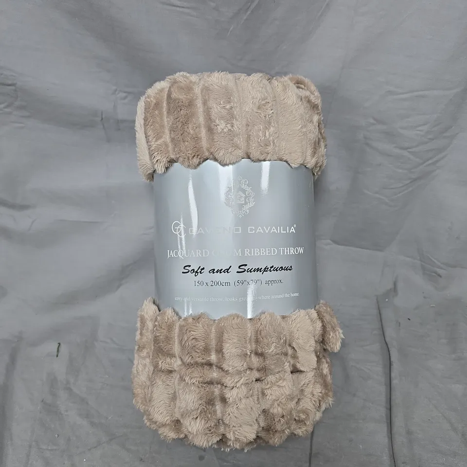 GAVENO CAVALIA JACQUARD OSUM RIBBED THROW – SOFT & SUMPTUOUS, 150 X 200 CM