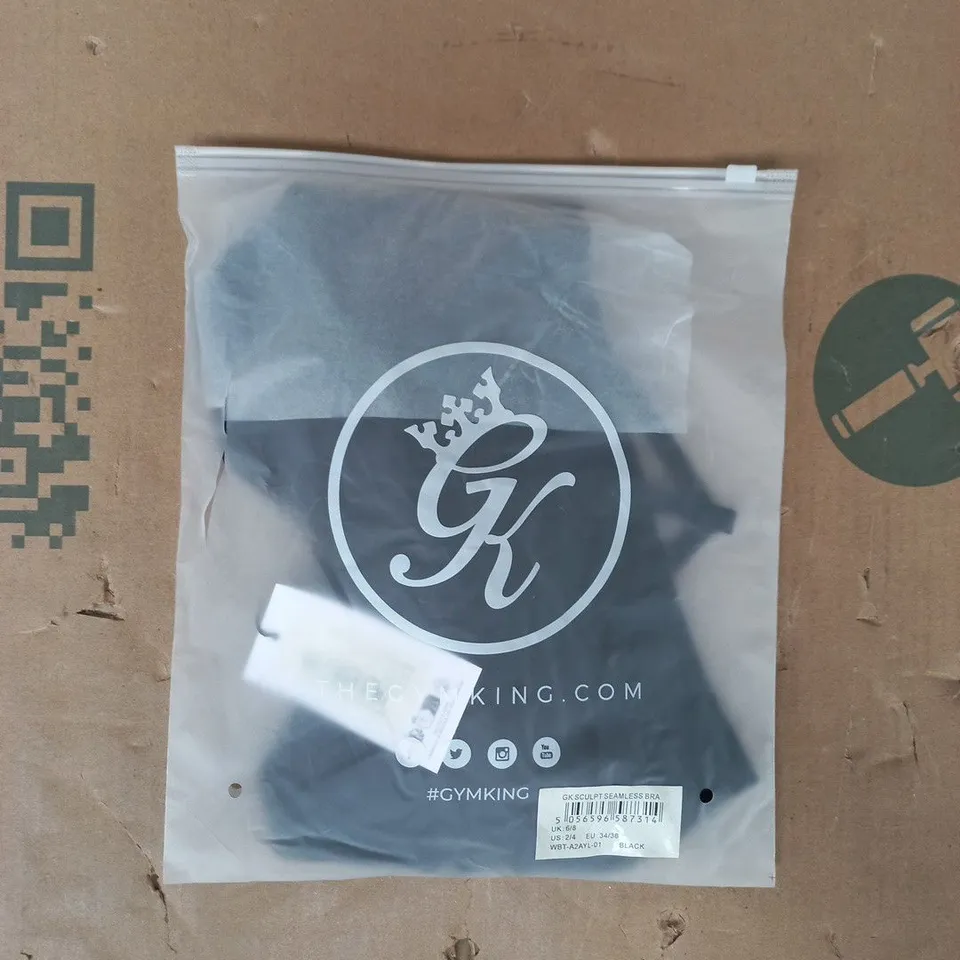BAGGED GYM KING SCULP SEAMLESS BRA IN BLACK SIZE 6/8